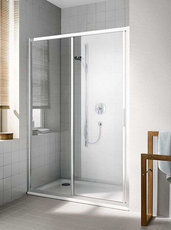Дверь Kermi Cada XS CK G2L 130 см разжвижная прозрачная хром левая