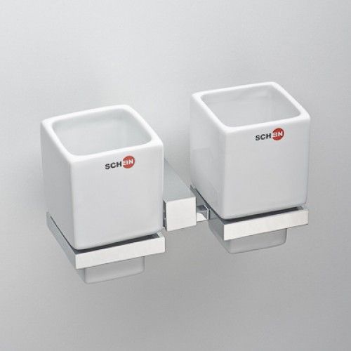 Стакан керамика двойной к стене квадратный Schein Rembrand 064С-S